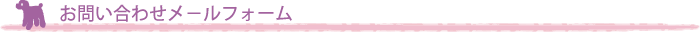 お問い合わせメールフォーム 